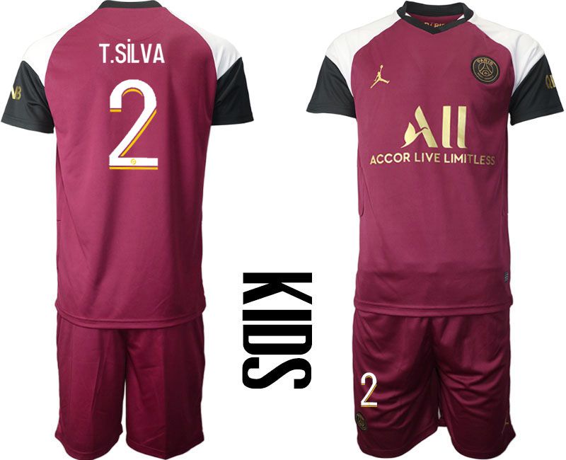 Youth 2020-2021 club Paris St German away #2 red Soccer Jerseys